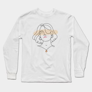 Abstract Line Art Woman Long Sleeve T-Shirt